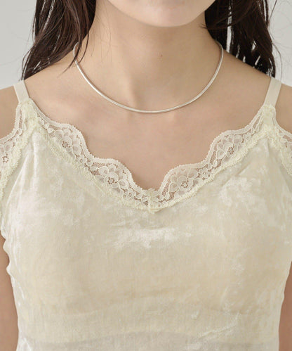 帶胸墊天鵝絨吊帶背心