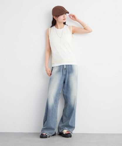 剪裁做舊牛仔布