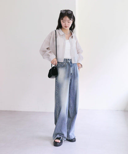 剪裁做舊牛仔布