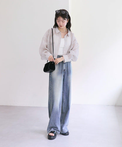 剪裁做舊牛仔布