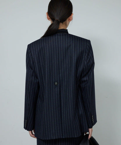 【近期開始】【可搭配套裝】條紋無領夾克