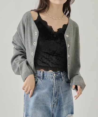 帶胸墊天鵝絨吊帶背心