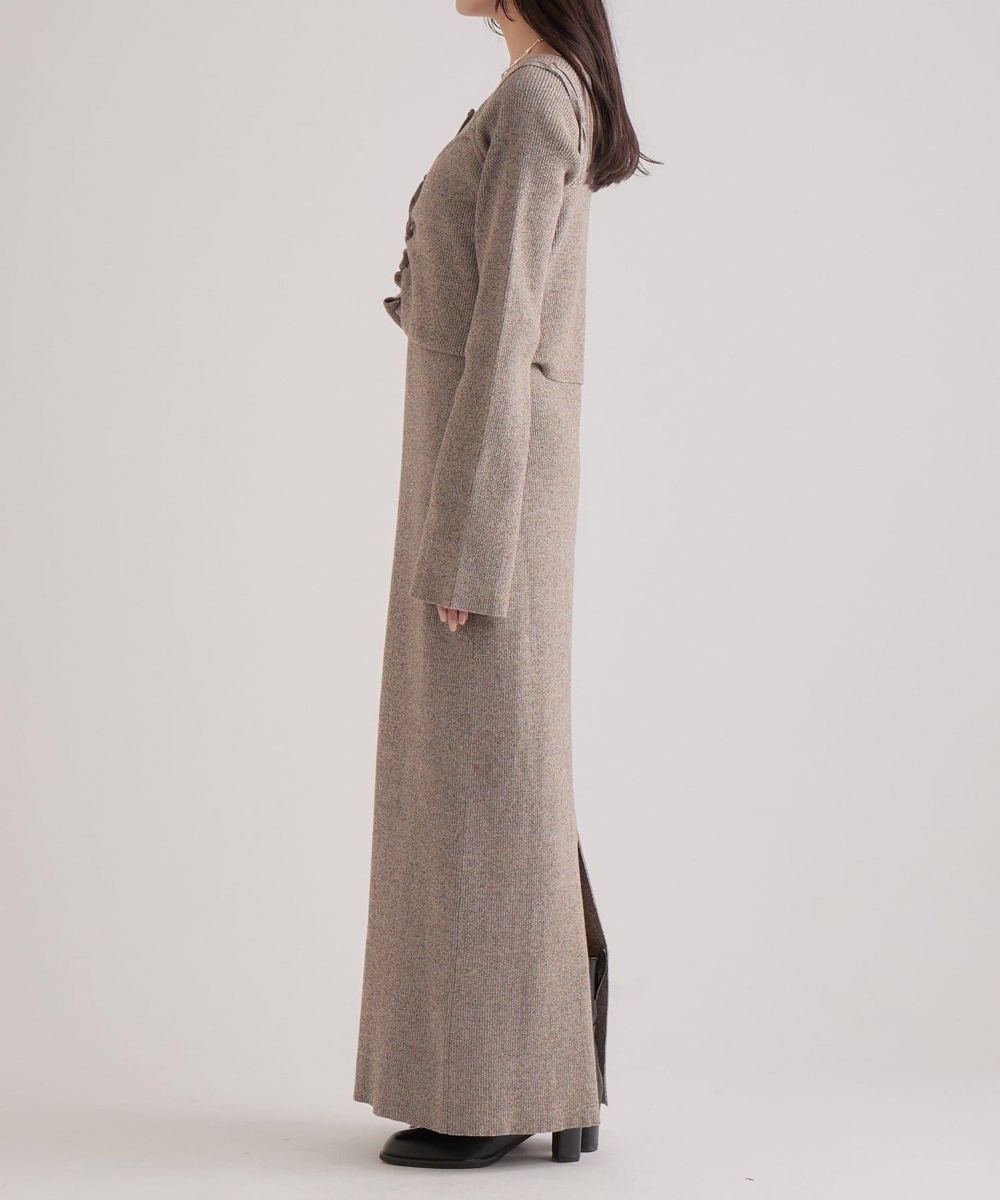 附針織背心連衣裙