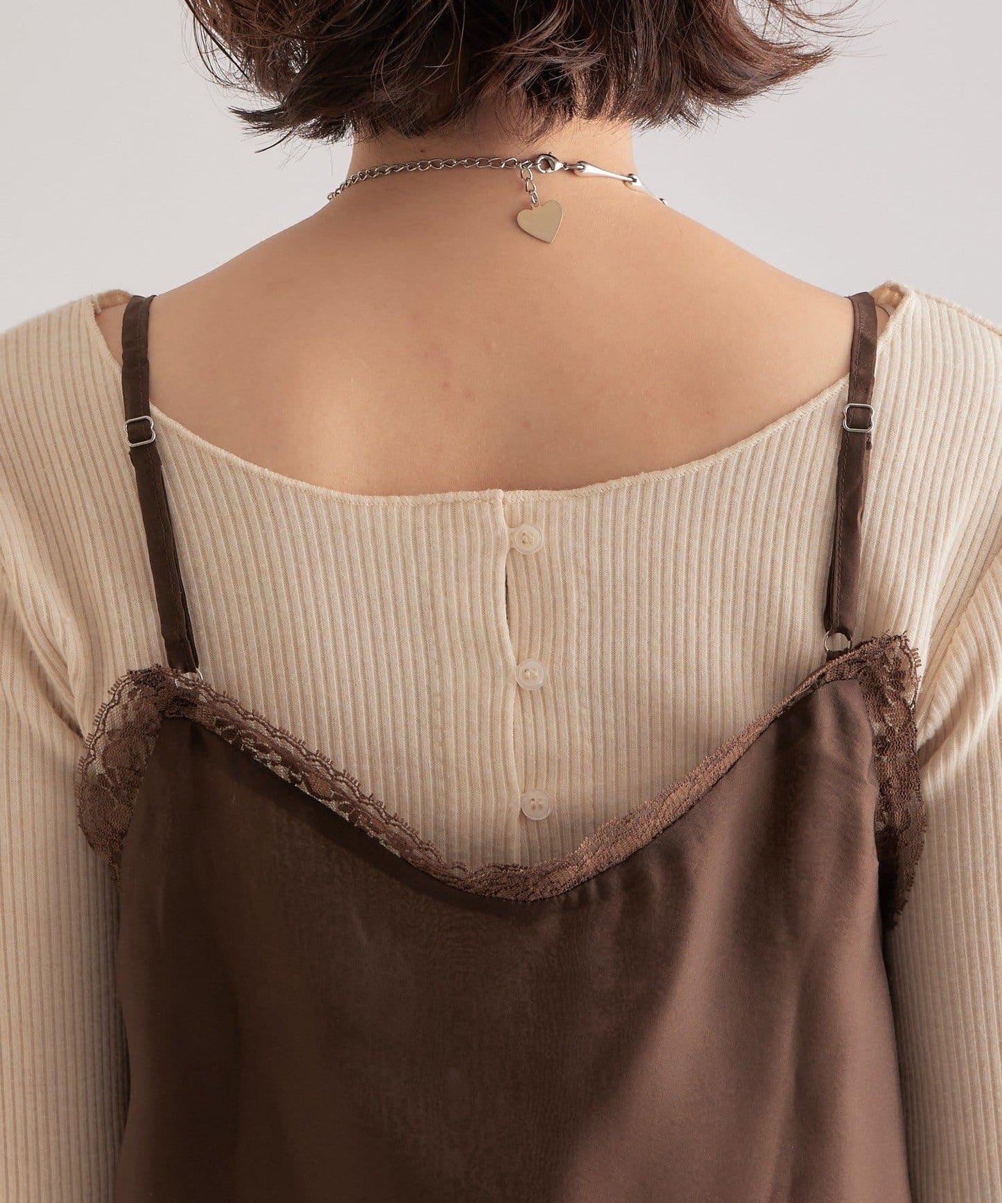 透視蕾絲吊帶長款上衣