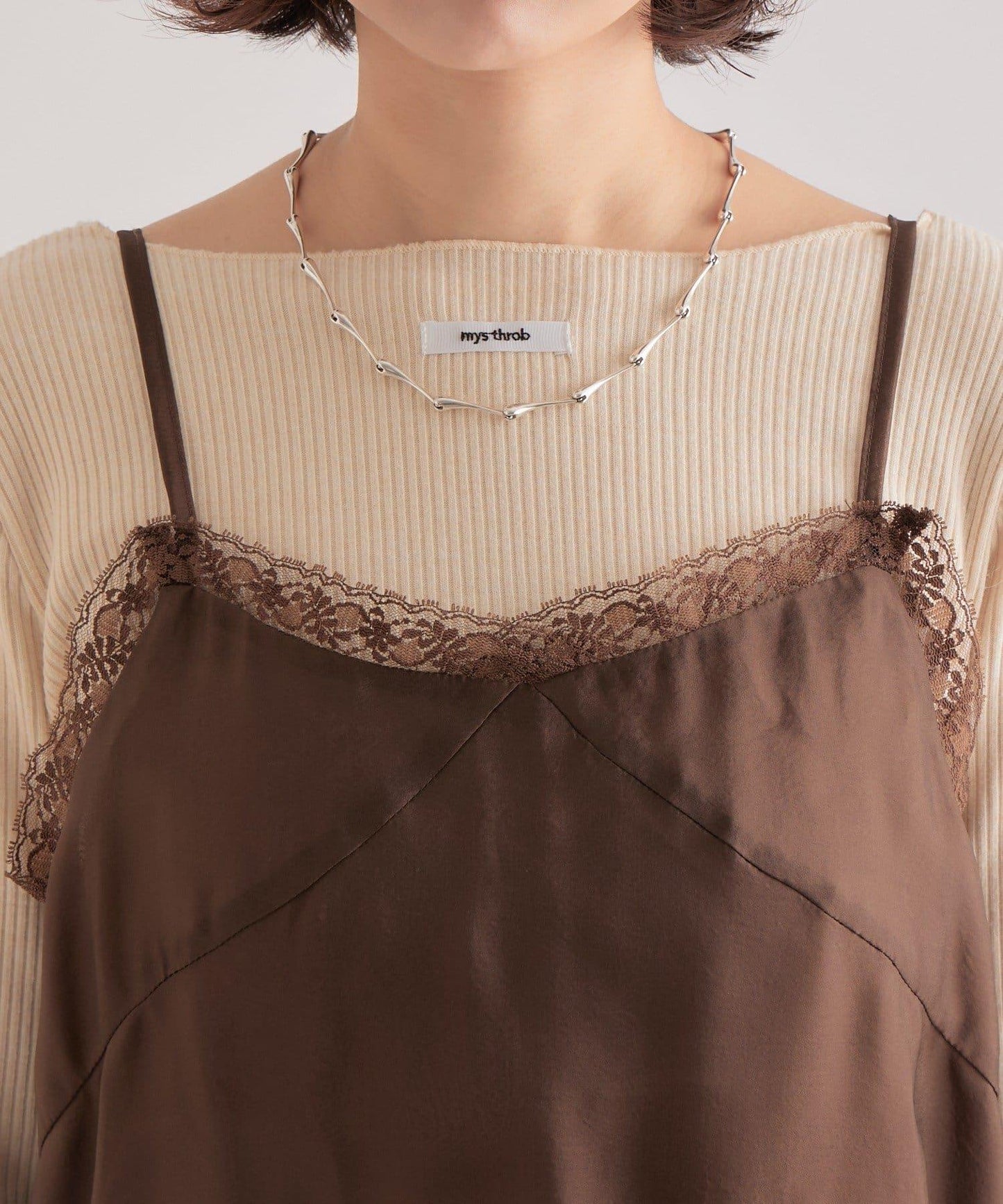 透視蕾絲吊帶長款上衣