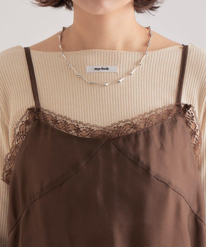 透視蕾絲吊帶長款上衣