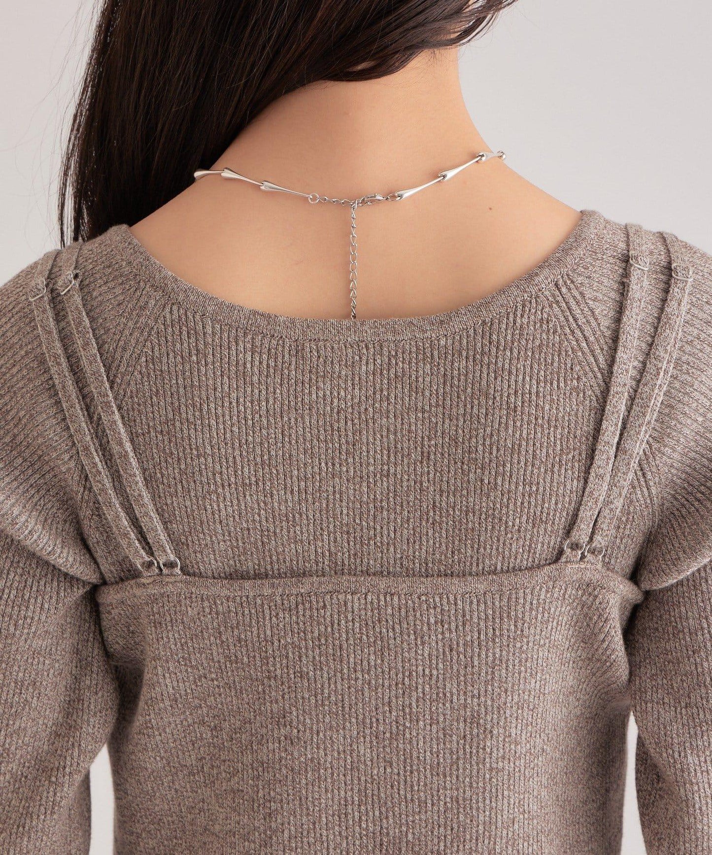 附針織背心連衣裙