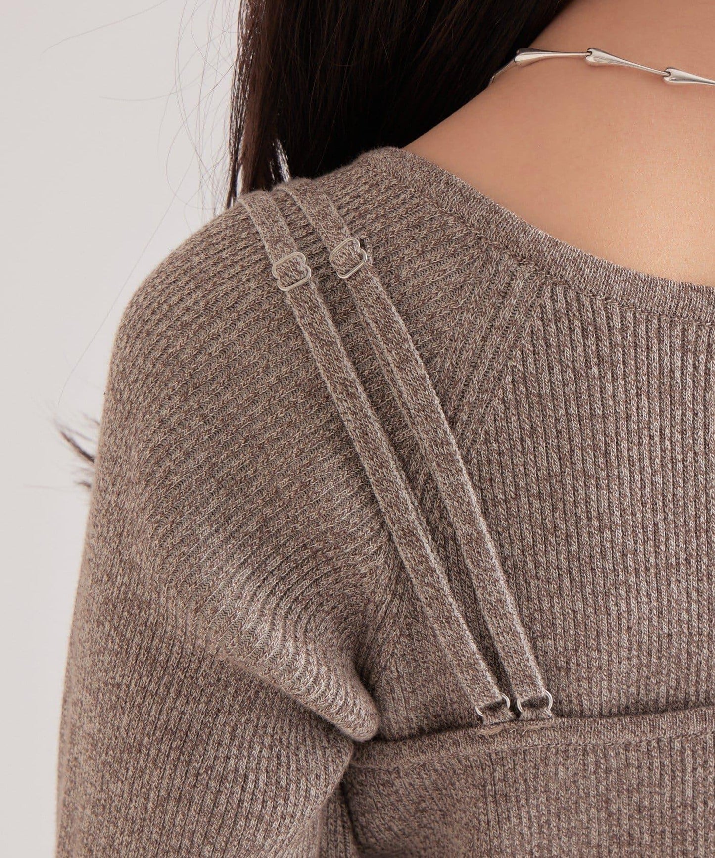 附針織背心連衣裙