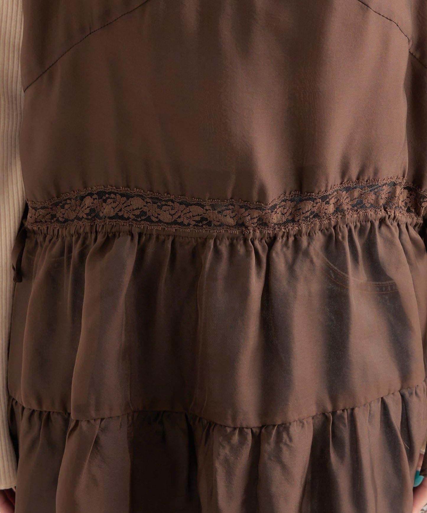 透視蕾絲吊帶長款上衣