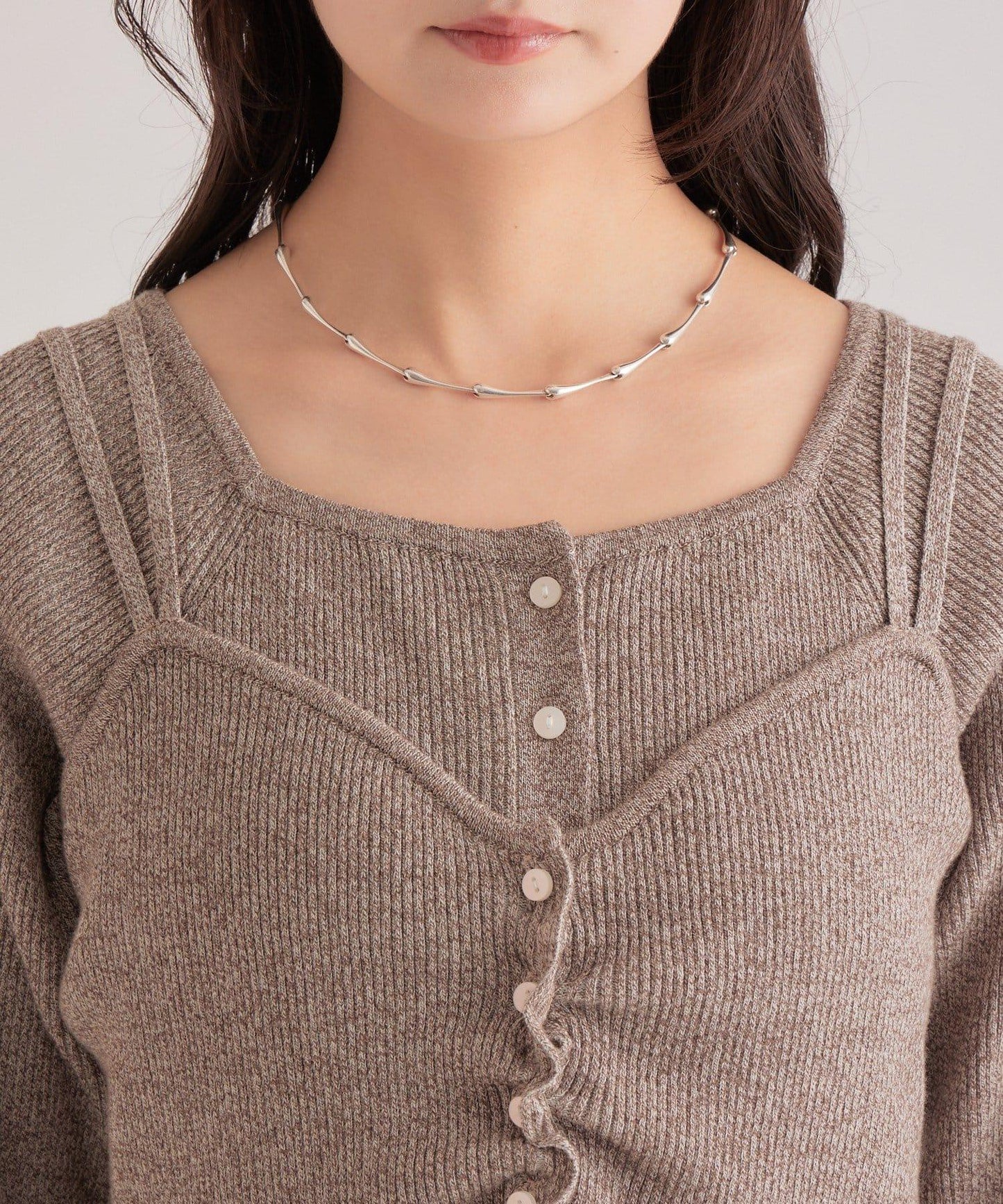 附針織背心連衣裙