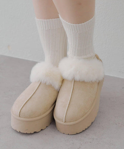 【RMAF】仿麂皮羊羔絨涼拖