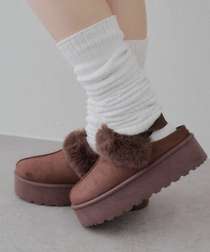 【RMAF】仿麂皮羊羔絨涼拖