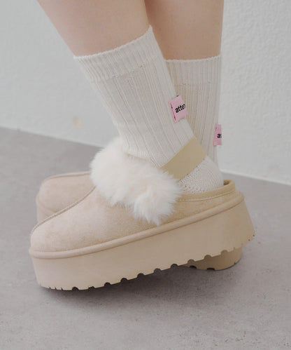 【RMAF】仿麂皮羊羔絨涼拖