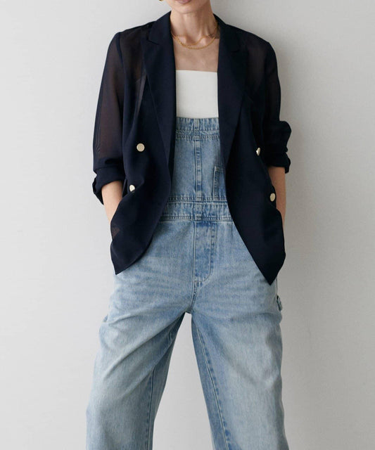 【 LARUTA】金屬紐扣網眼夾克