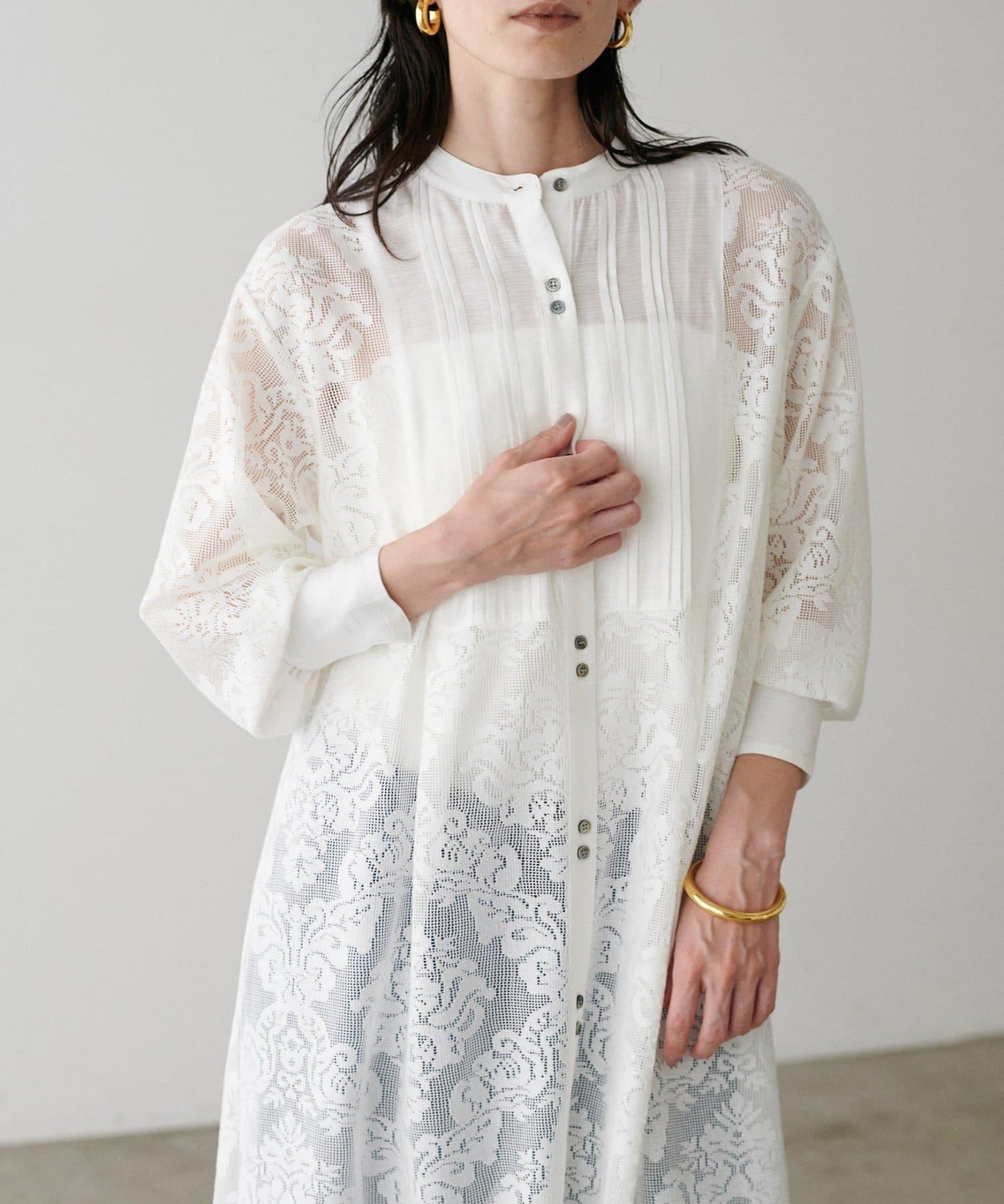 【LARUTA】拼接蕾絲連衣裙