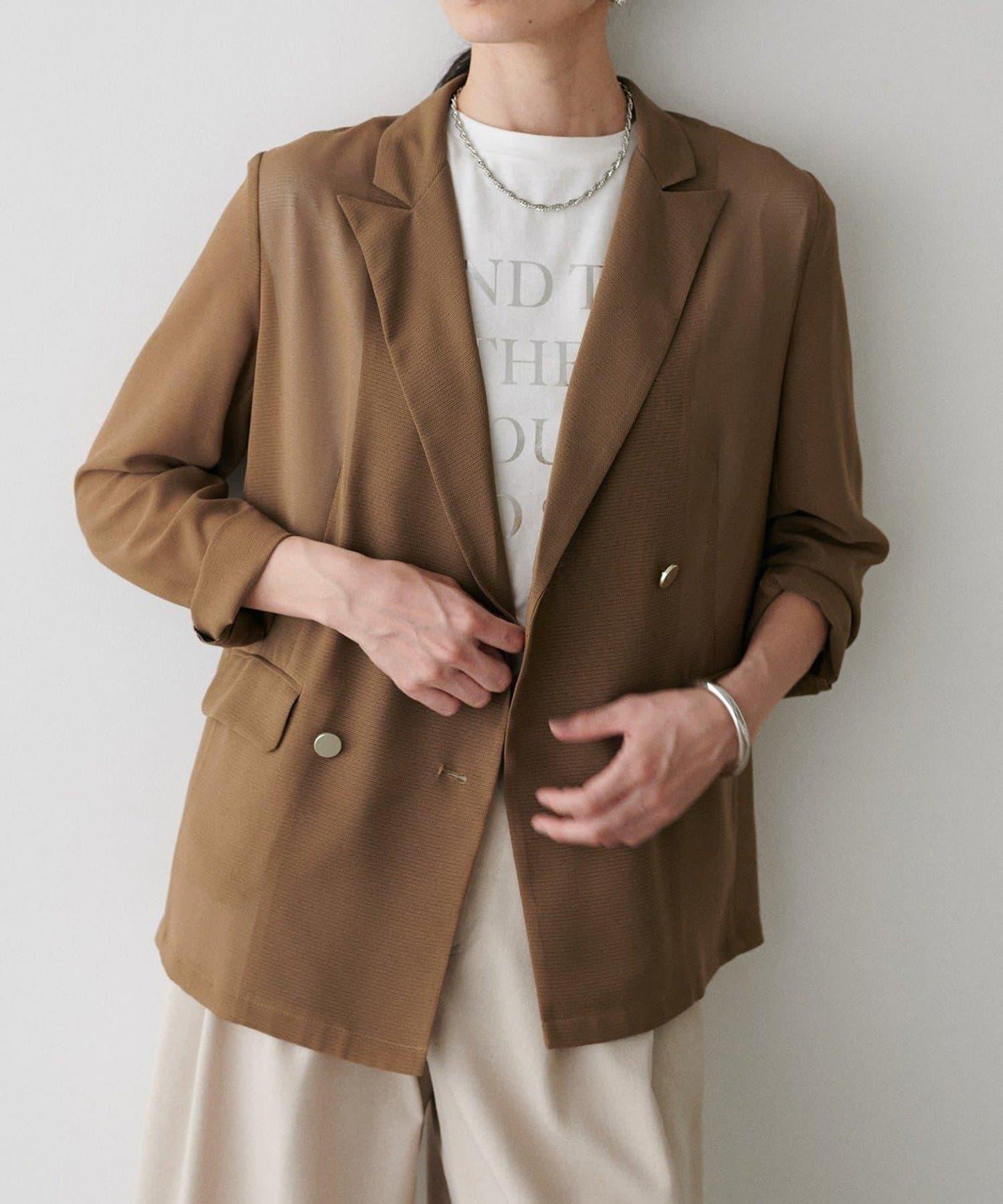 【 LARUTA】金屬紐扣網眼夾克