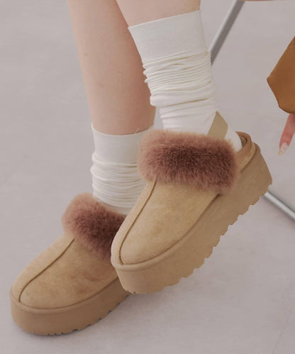 【RMAF】仿麂皮羊羔絨涼拖