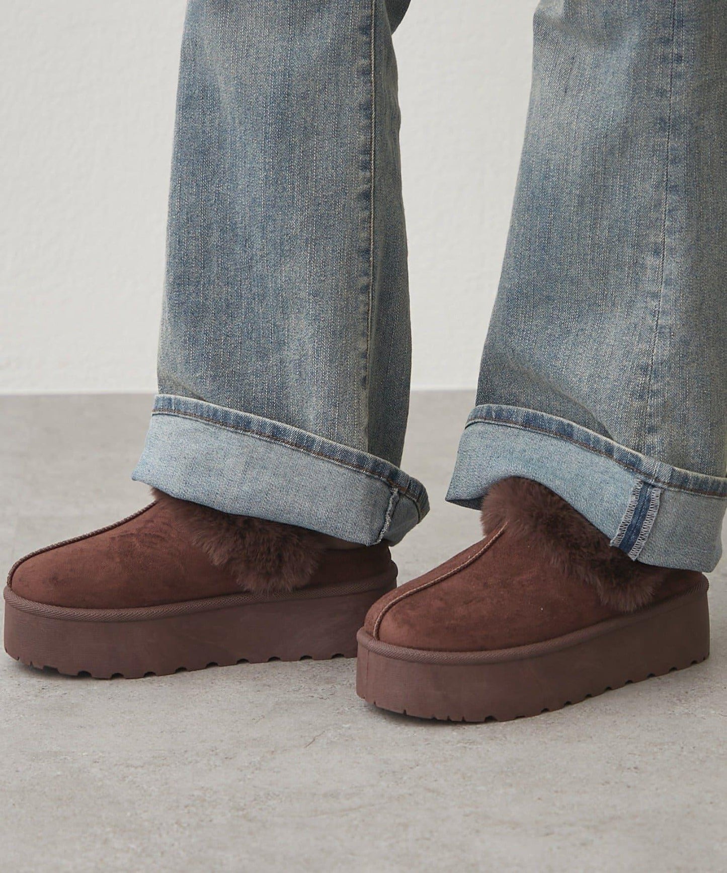 【RMAF】仿麂皮羊羔絨涼拖