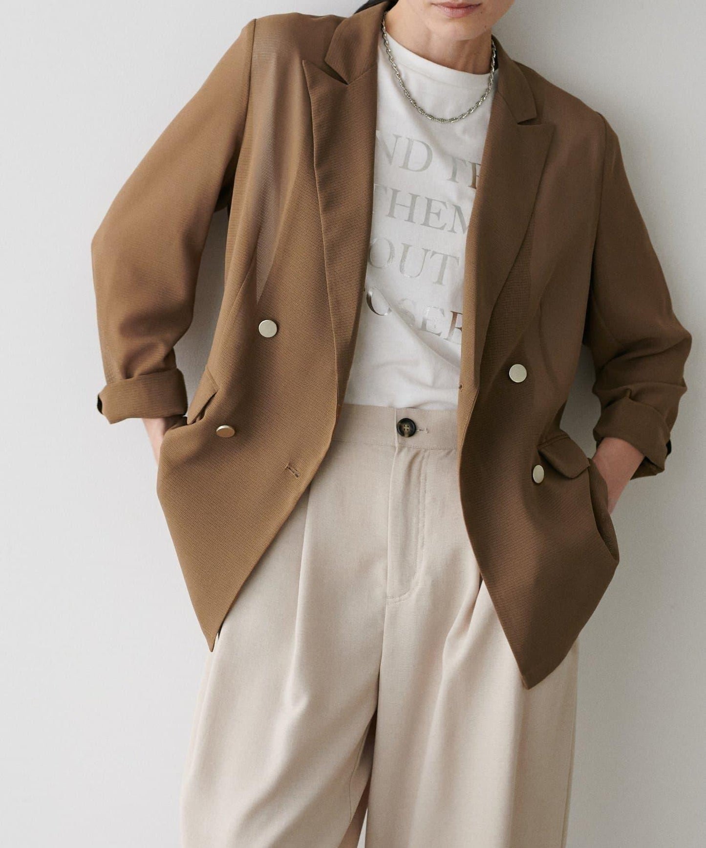 【 LARUTA】金屬紐扣網眼夾克