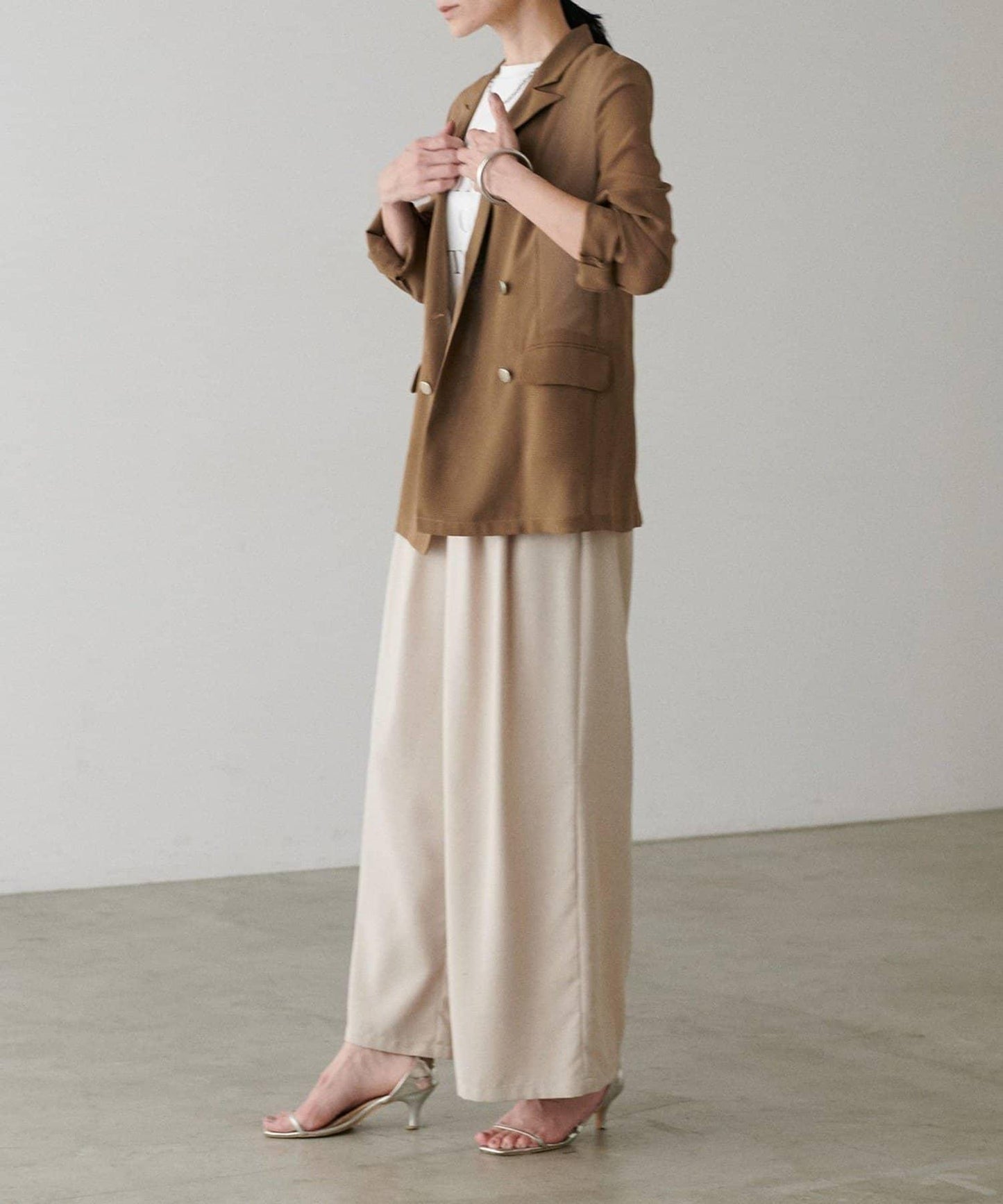 【 LARUTA】金屬紐扣網眼夾克