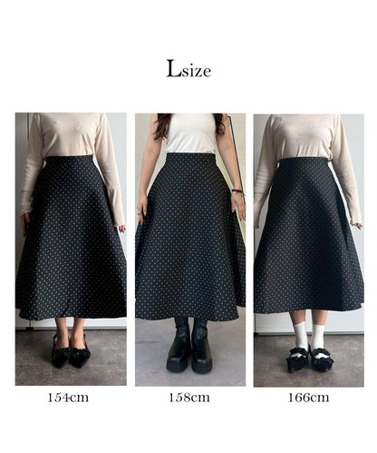 波點提花喇叭裙