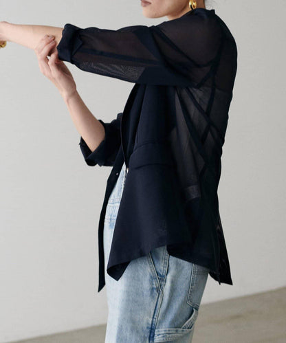 【 LARUTA】金屬紐扣網眼夾克