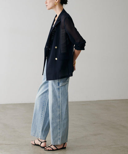 【 LARUTA】金屬紐扣網眼夾克