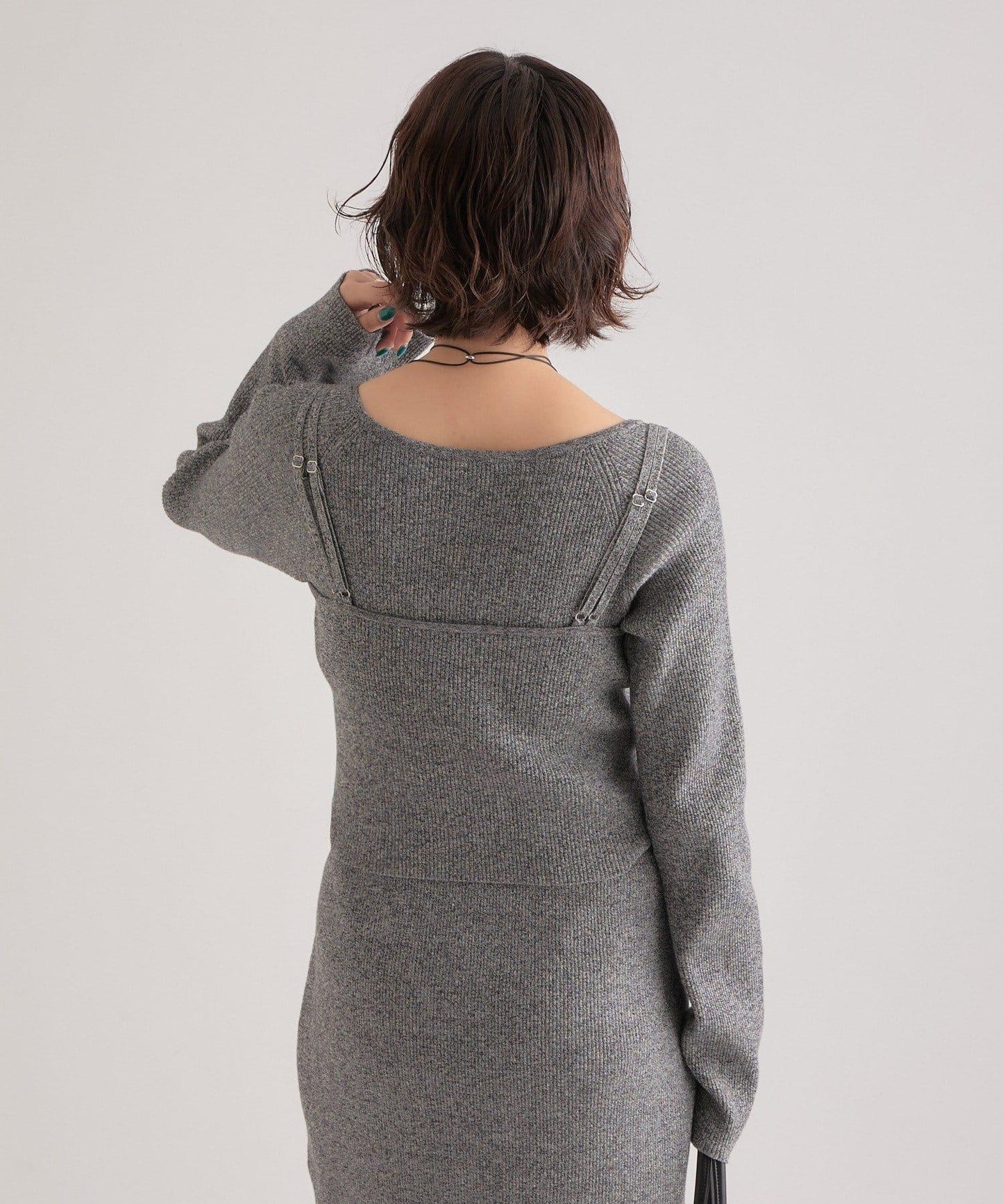 附針織背心連衣裙