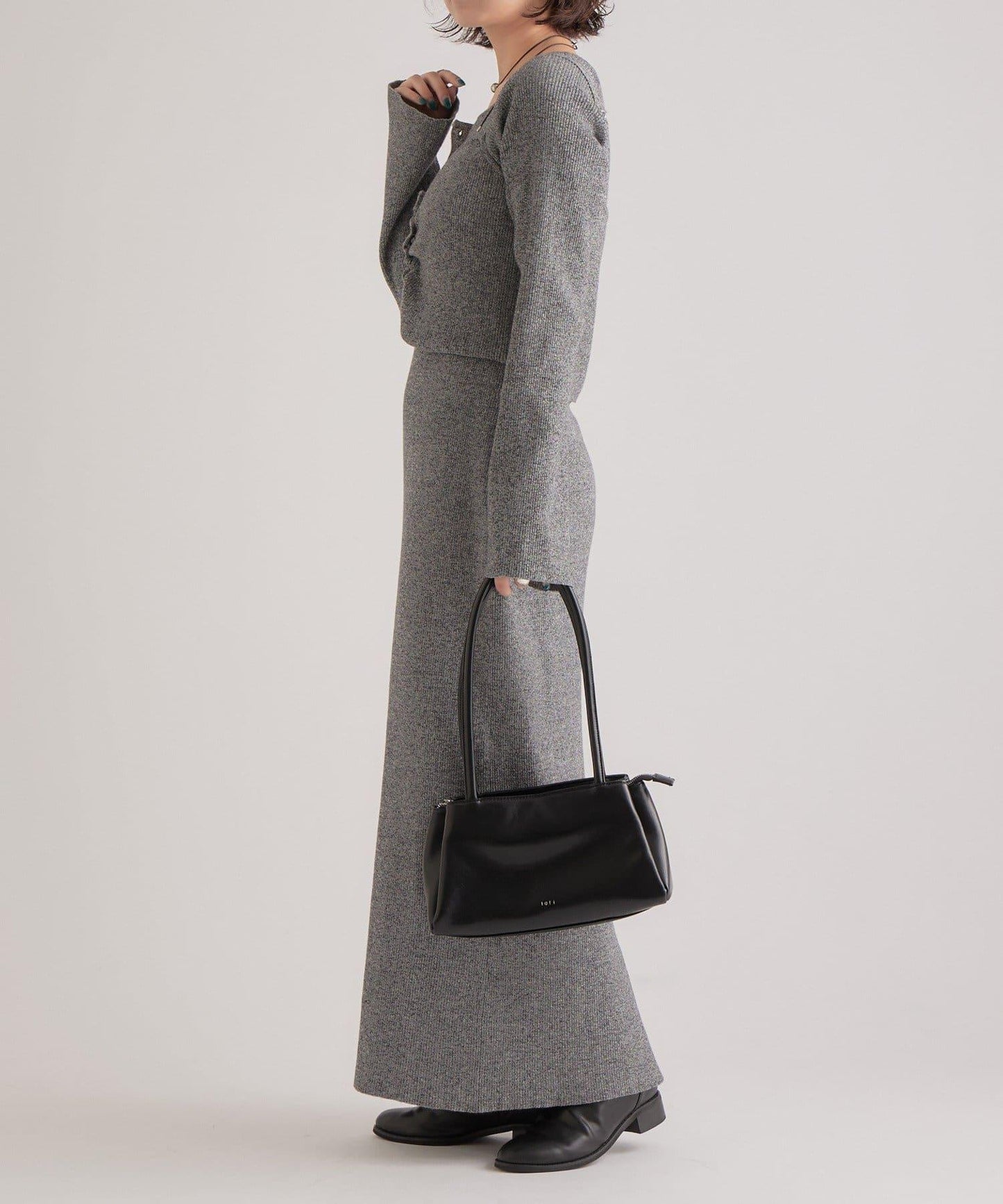 附針織背心連衣裙