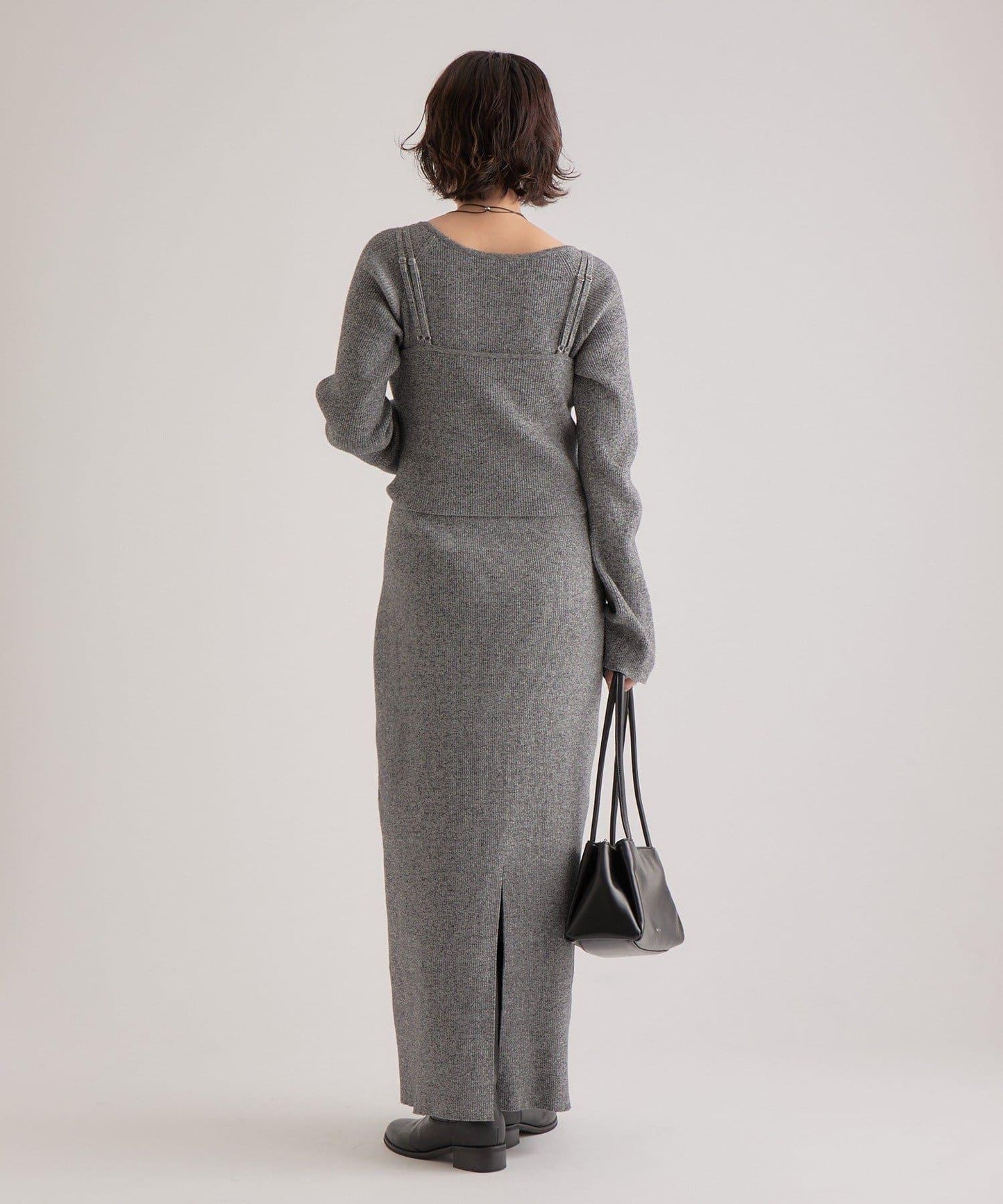 附針織背心連衣裙