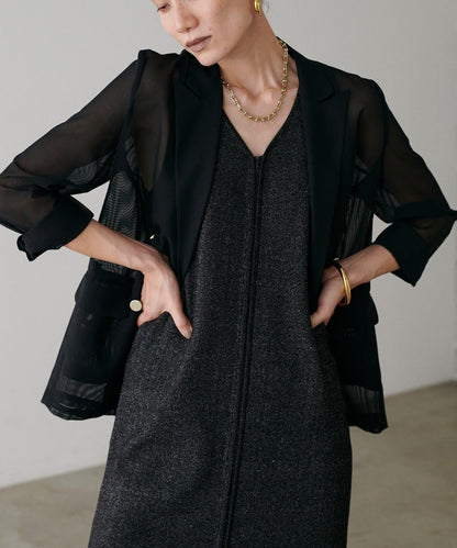 【 LARUTA】金屬紐扣網眼夾克