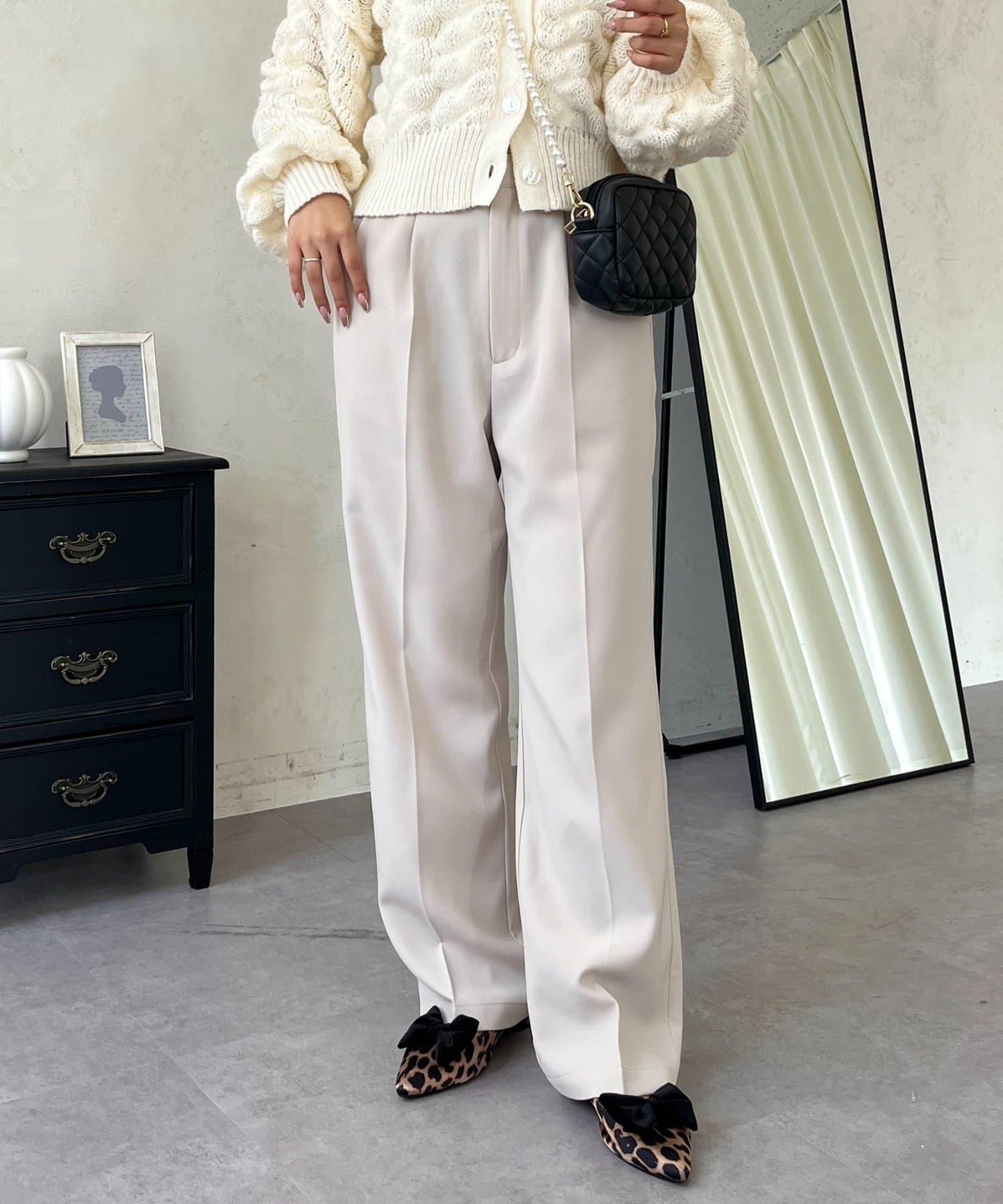 【煥新升級】修身褶皺長褲