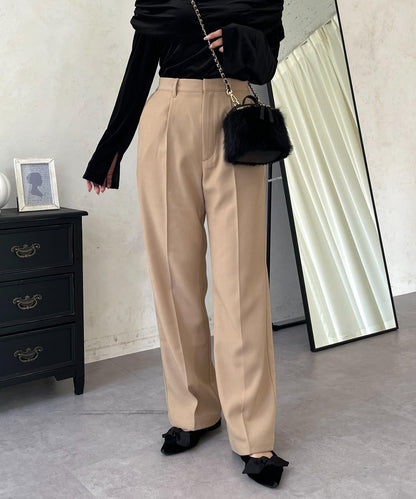 【煥新升級】修身褶皺長褲