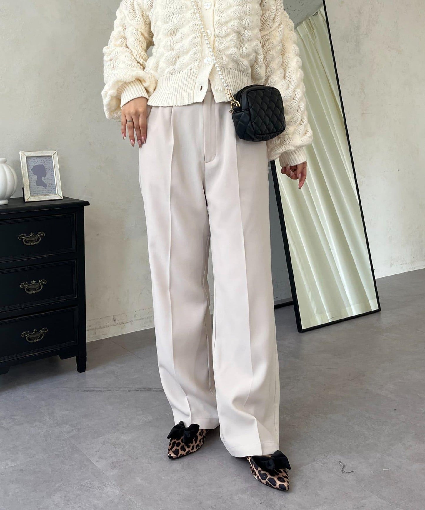 【煥新升級】修身褶皺長褲