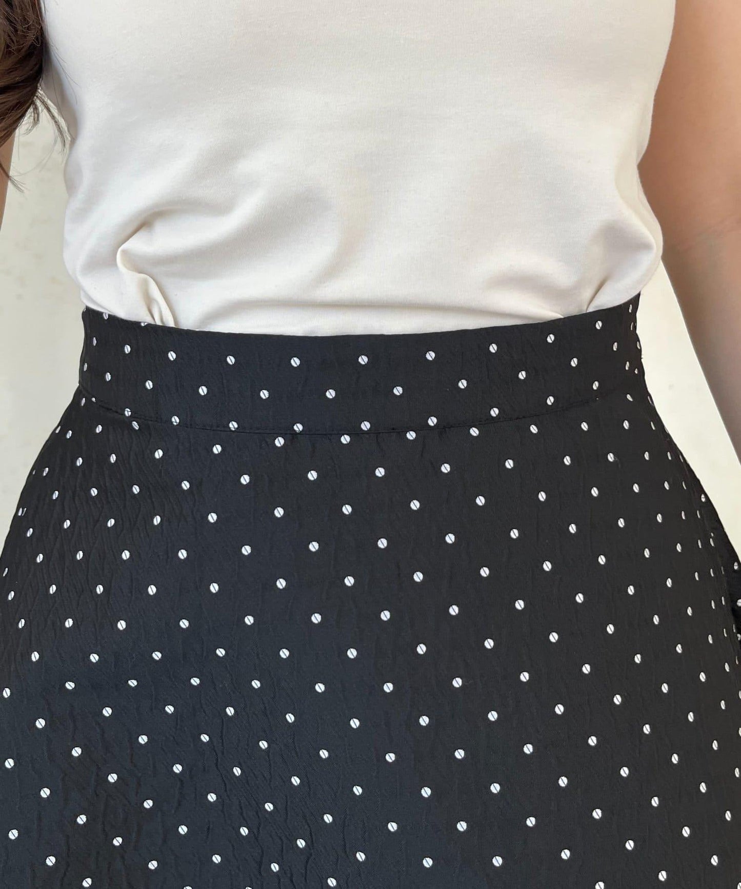 波點提花喇叭裙