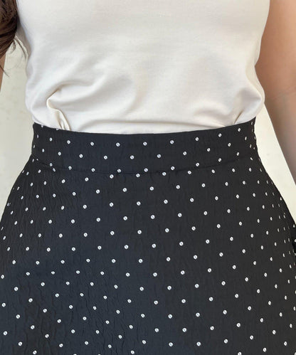 波點提花喇叭裙