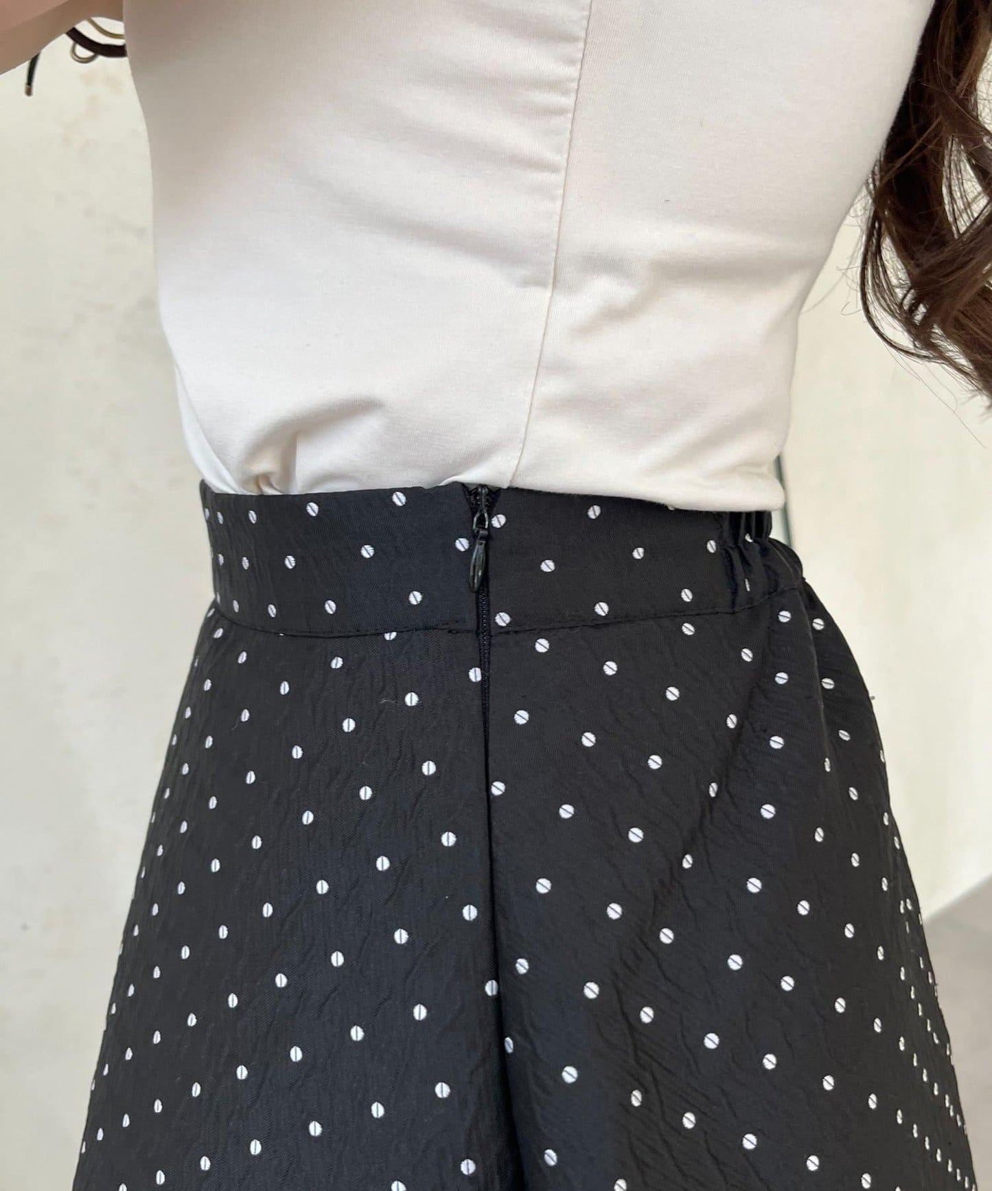 波點提花喇叭裙