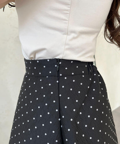 波點提花喇叭裙