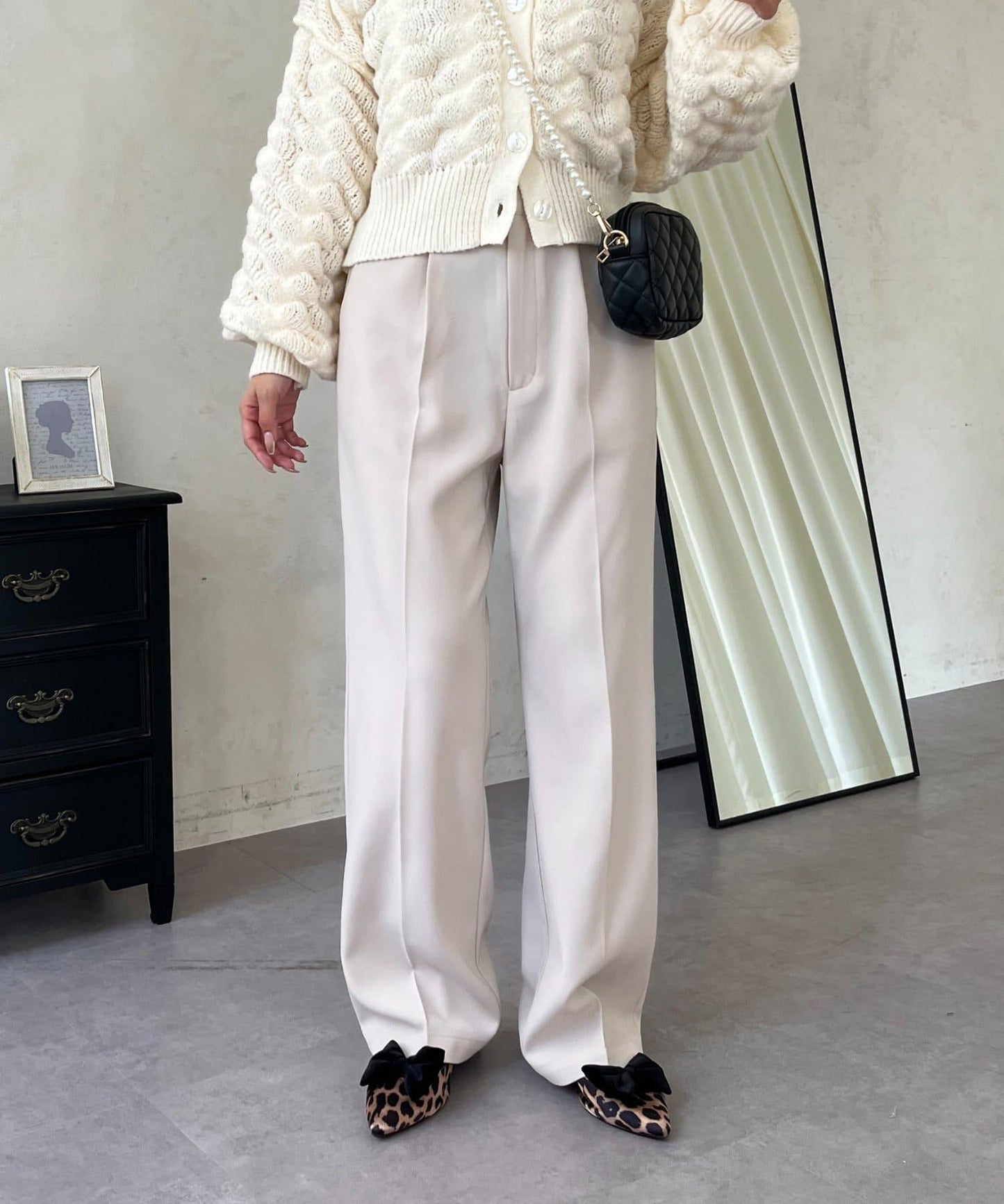 【煥新升級】修身褶皺長褲