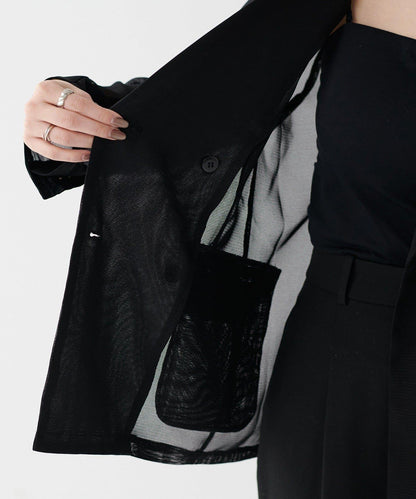 【 LARUTA】金屬紐扣網眼夾克