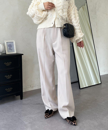 【煥新升級】修身褶皺長褲