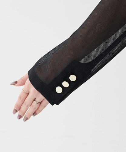 【 LARUTA】金屬紐扣網眼夾克