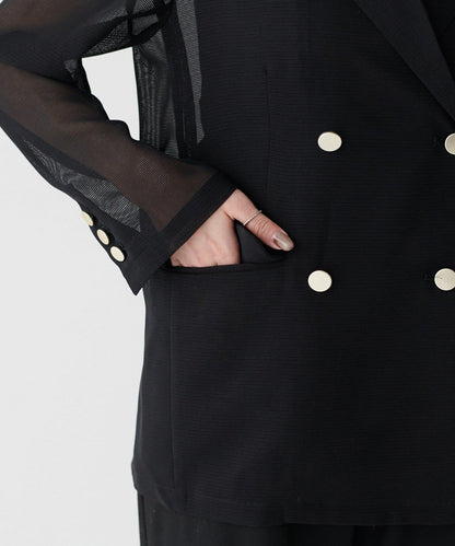 【 LARUTA】金屬紐扣網眼夾克