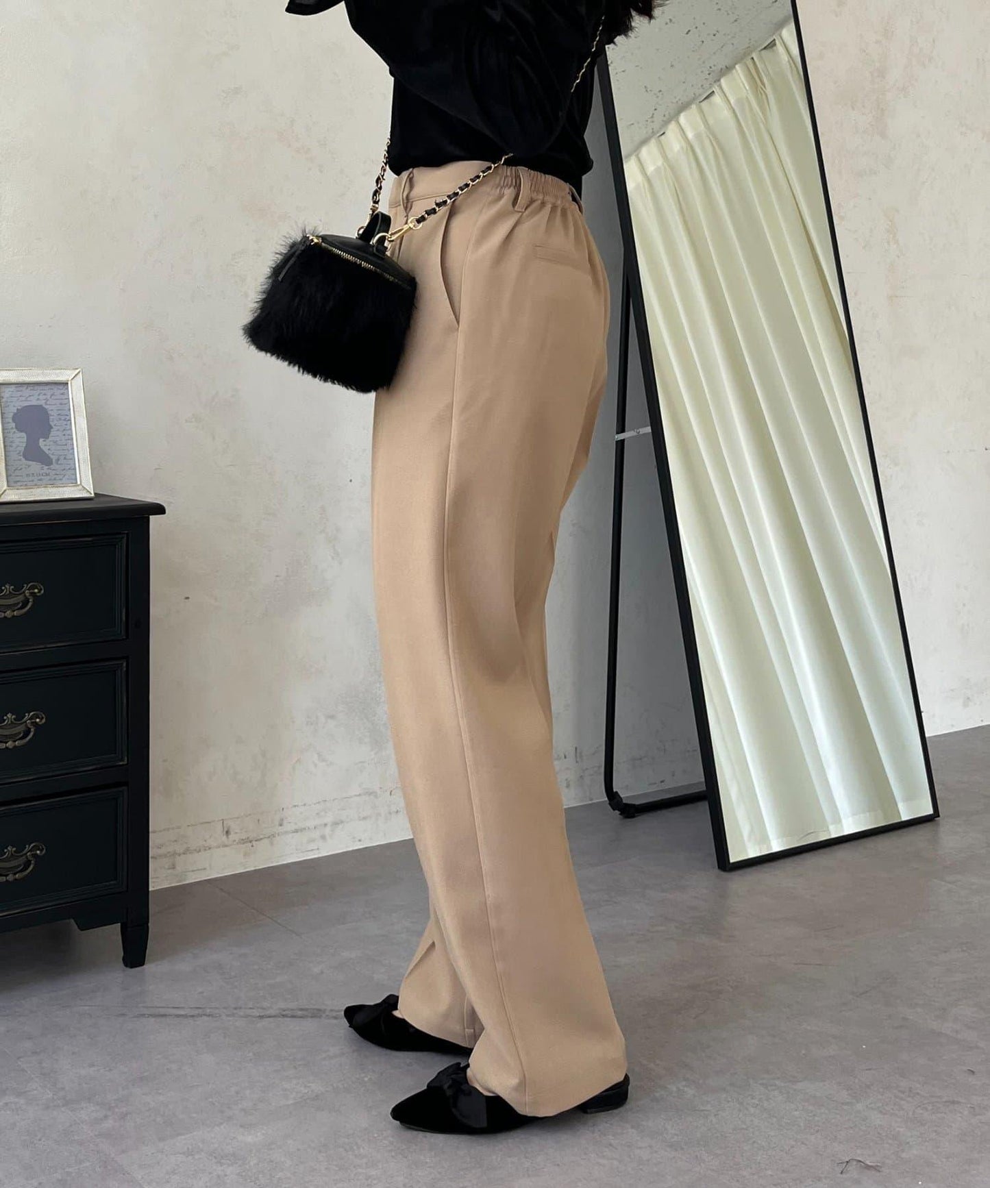 【煥新升級】修身褶皺長褲