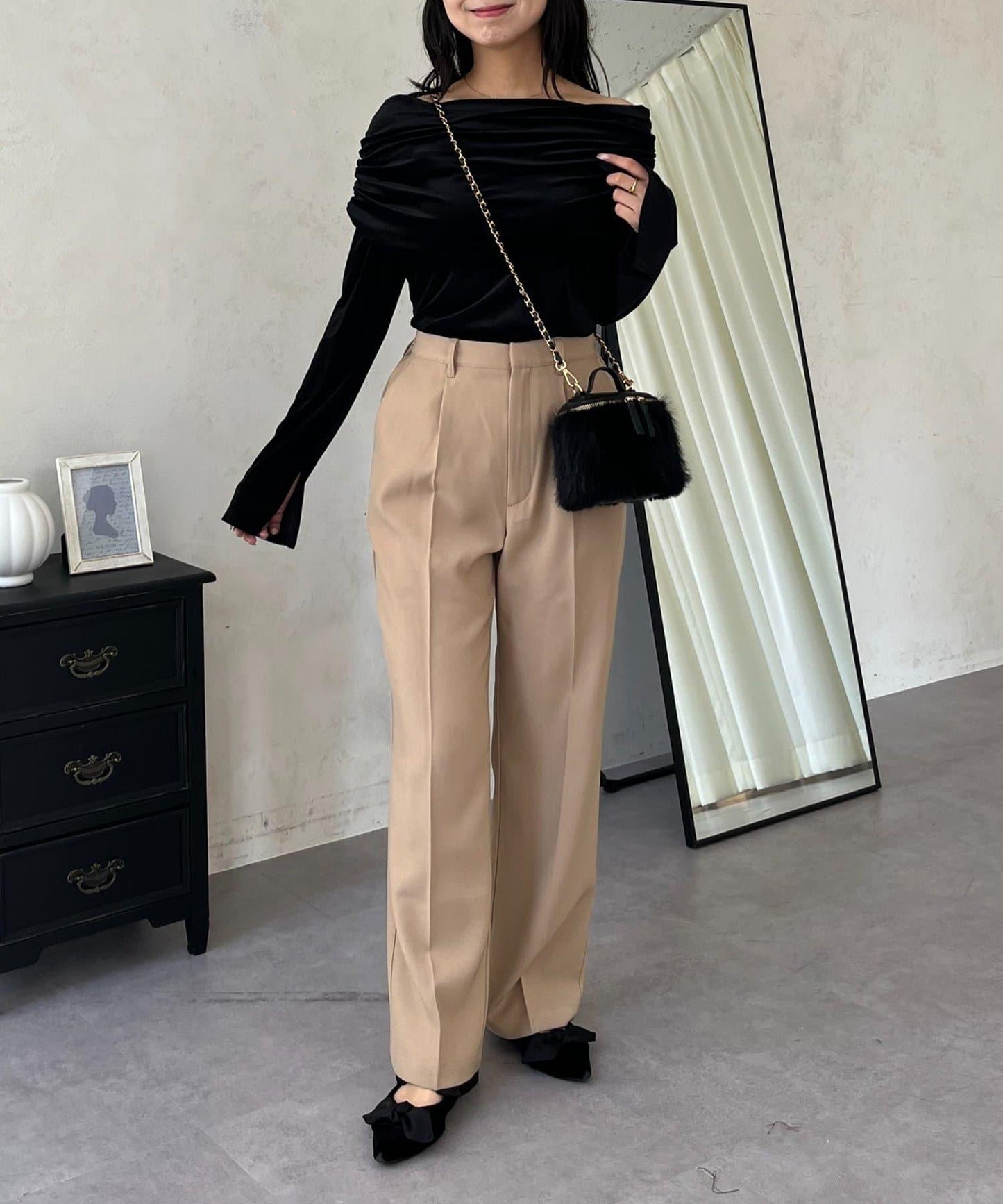 【煥新升級】修身褶皺長褲