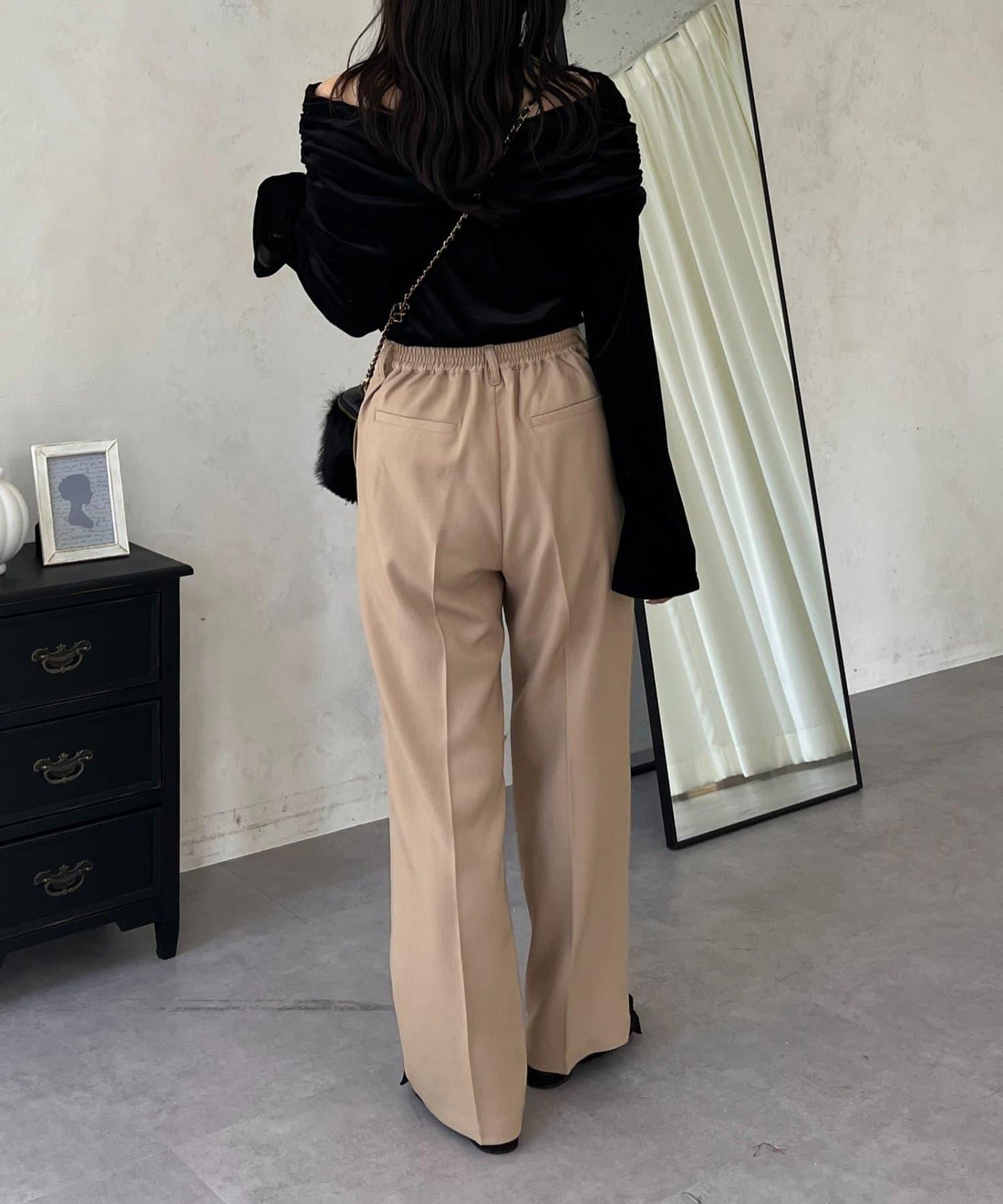 【煥新升級】修身褶皺長褲