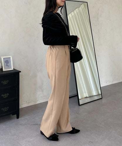 【煥新升級】修身褶皺長褲