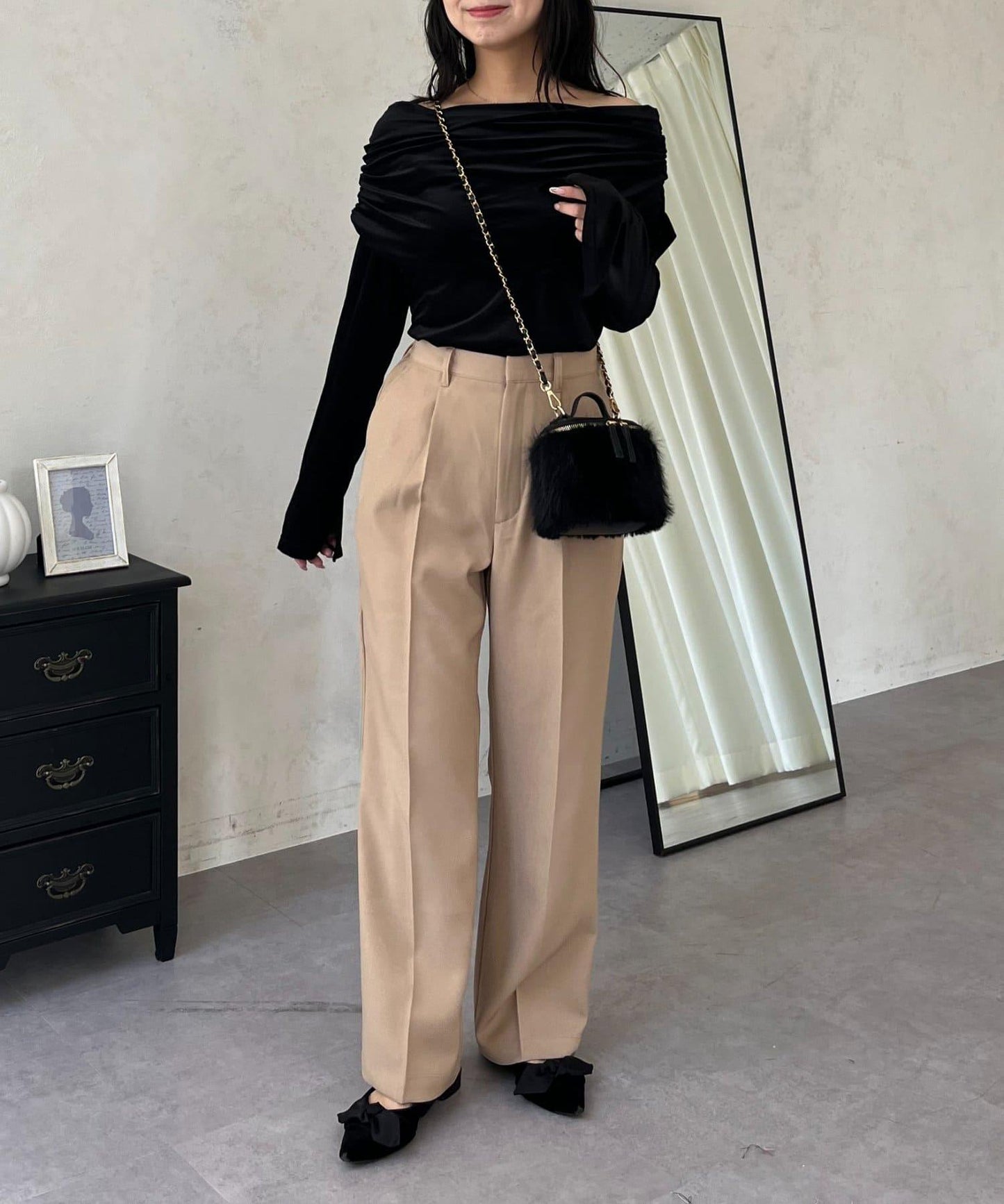 【煥新升級】修身褶皺長褲