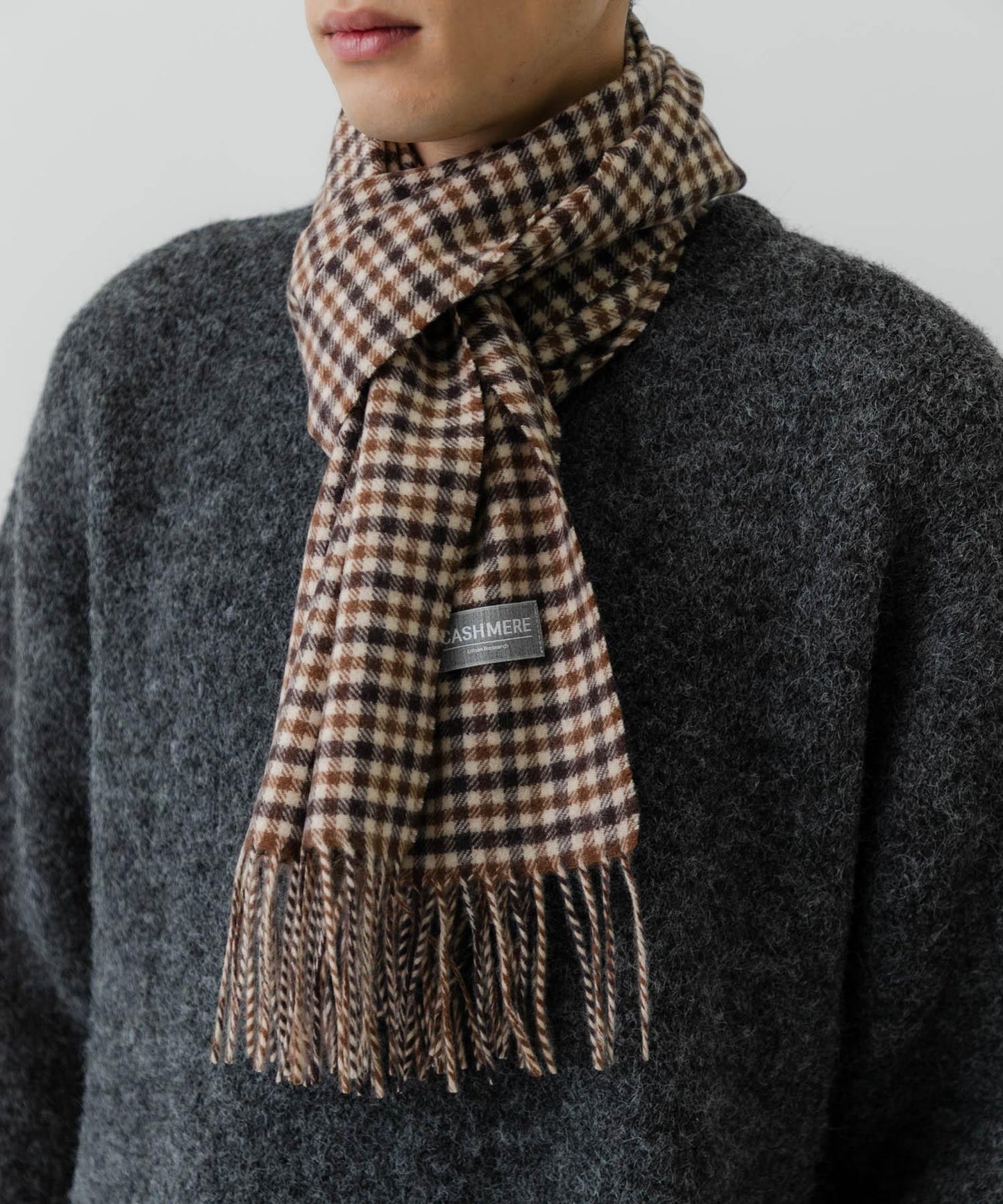 格紋羊絨圍巾