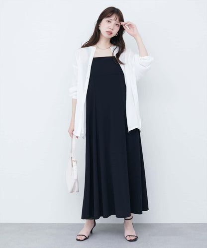 【natural couture】立領側開衩透視襯衫